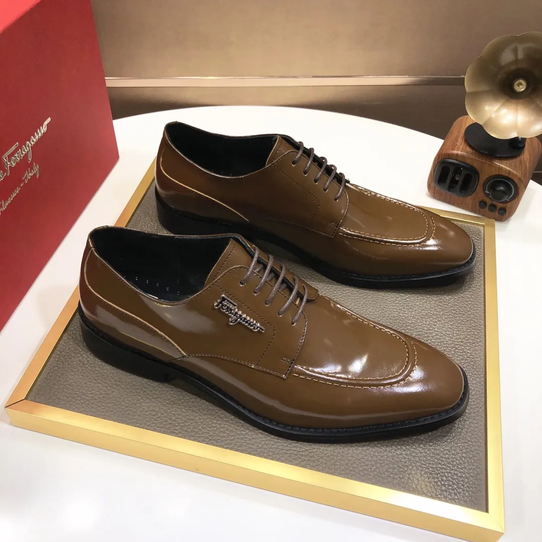 Men's shoes 💰480💰[Ferragamo/Ferragamo] The latest model in the counter, original imported cowhide fabric + sheepskin lining + original luxury metal buckle + original combination outsole, no pressure in comparison 38--44 (custom-made for 45, non-refundable)